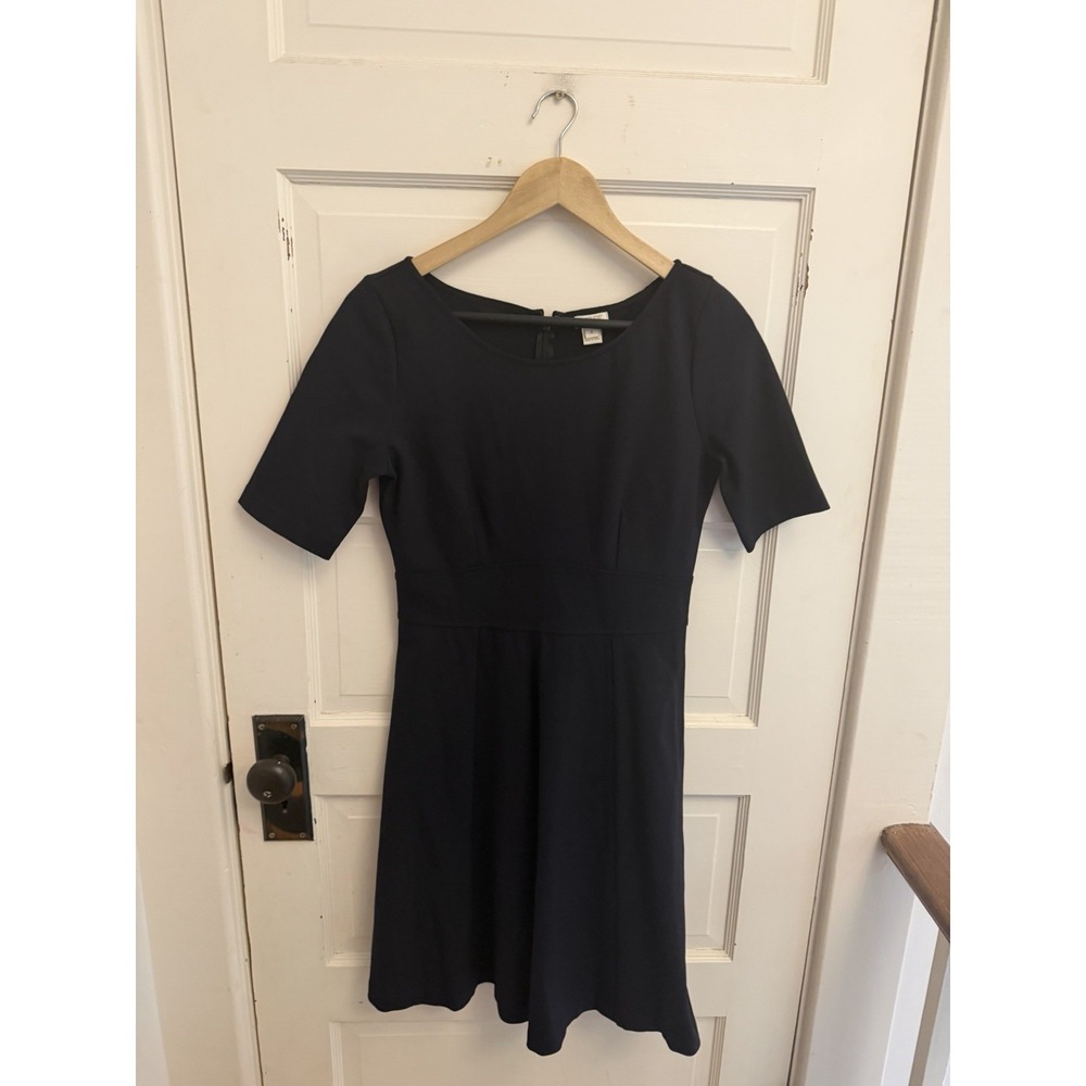 J.Crew Women's Navy Short Sleeve Knee Length A-Line Dress Size 4